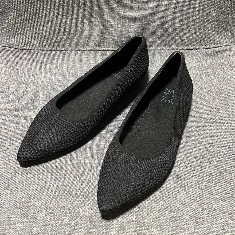 Brand New Naturalizer HUNTER Black Knit Pointy Toe Comfort Ballerina Flat